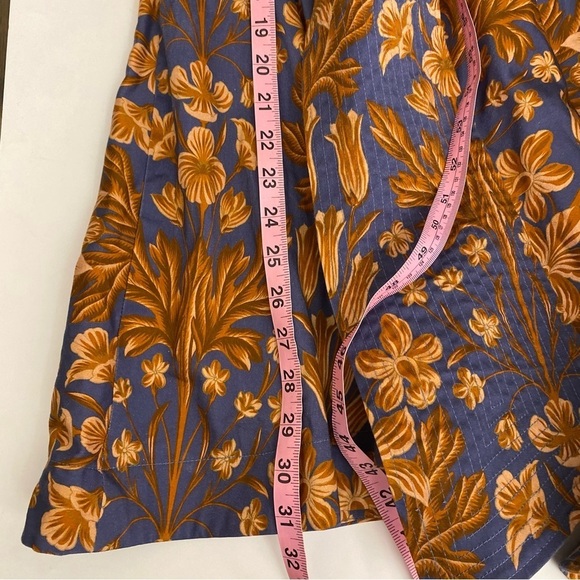 Eugenia Fernandez || Puff Sleeve Tie Front Keyhole Floral Mini Dress Large - Picture 7 of 8